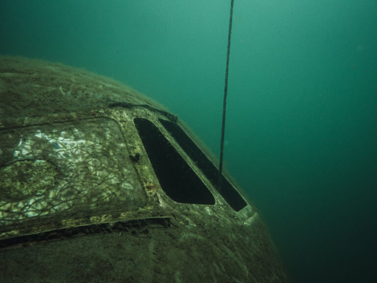 cockpit on the plane wreck at Vobster
