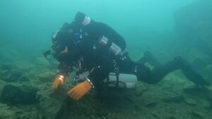 diver on bottom of Vobster